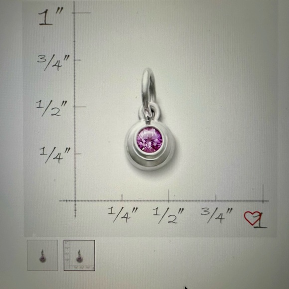 JAMES AVERY remembrance charm, pink sapphire (October) birthstone - Picture 4 of 4